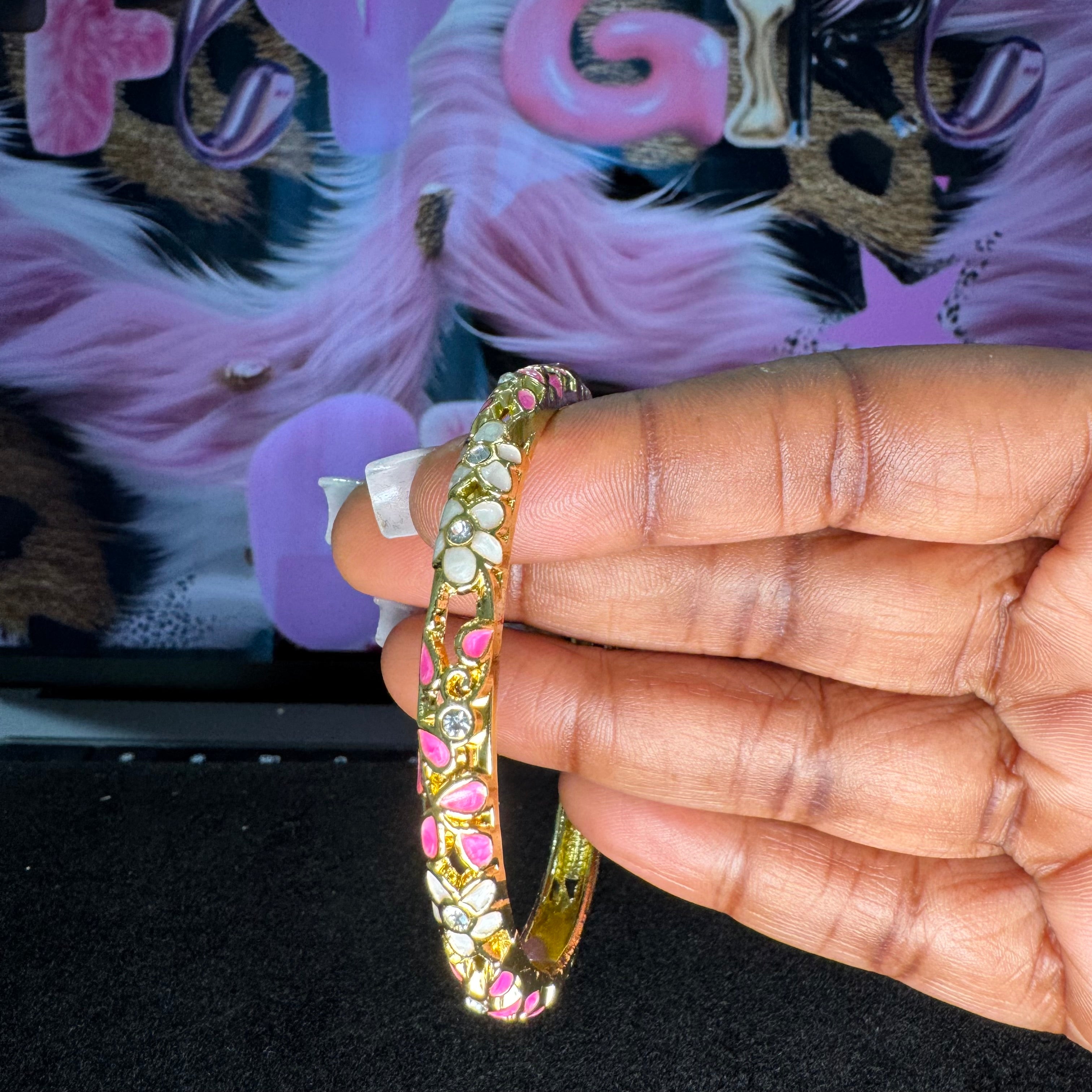 GOLD FLEUR BANGLES