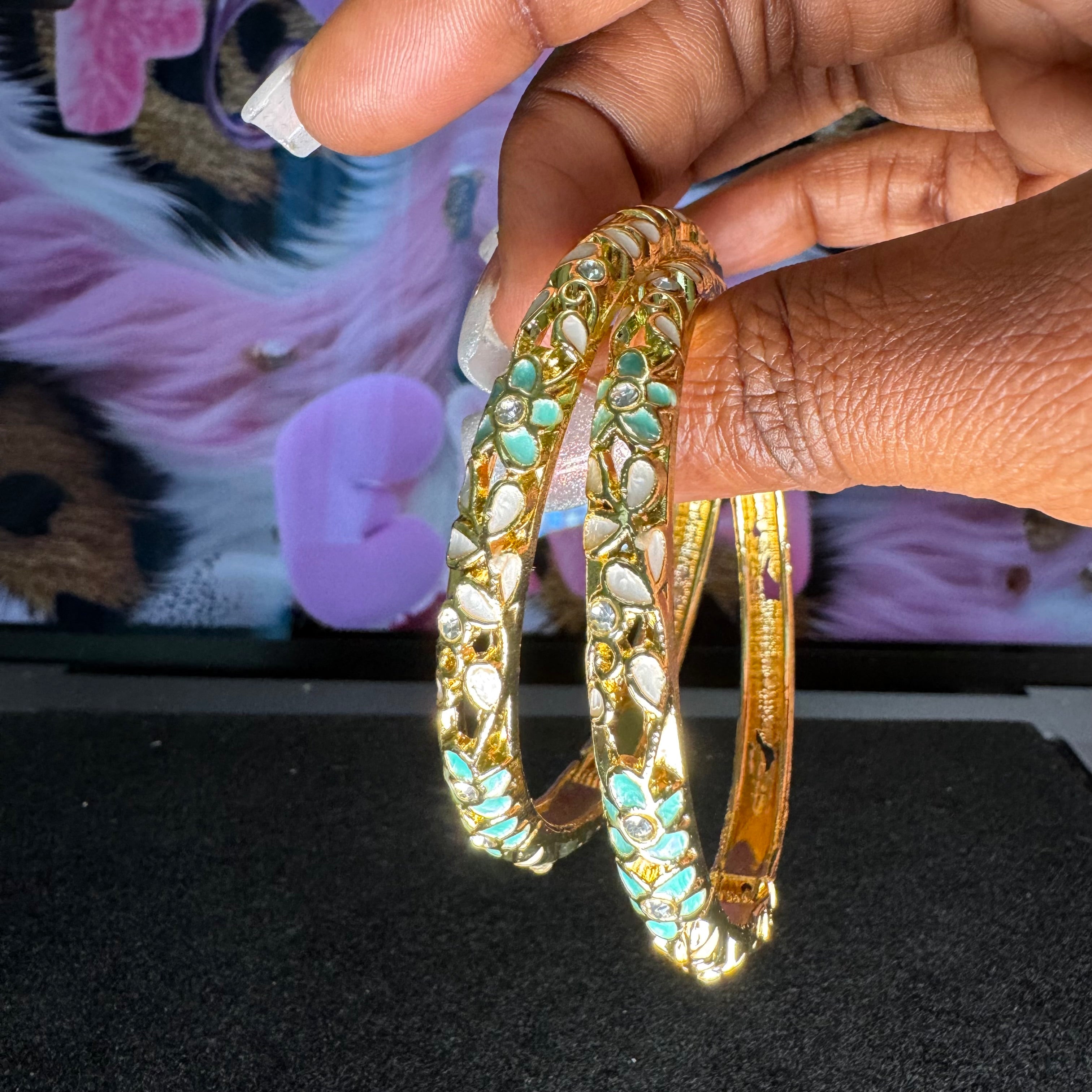 GOLD FLEUR BANGLES