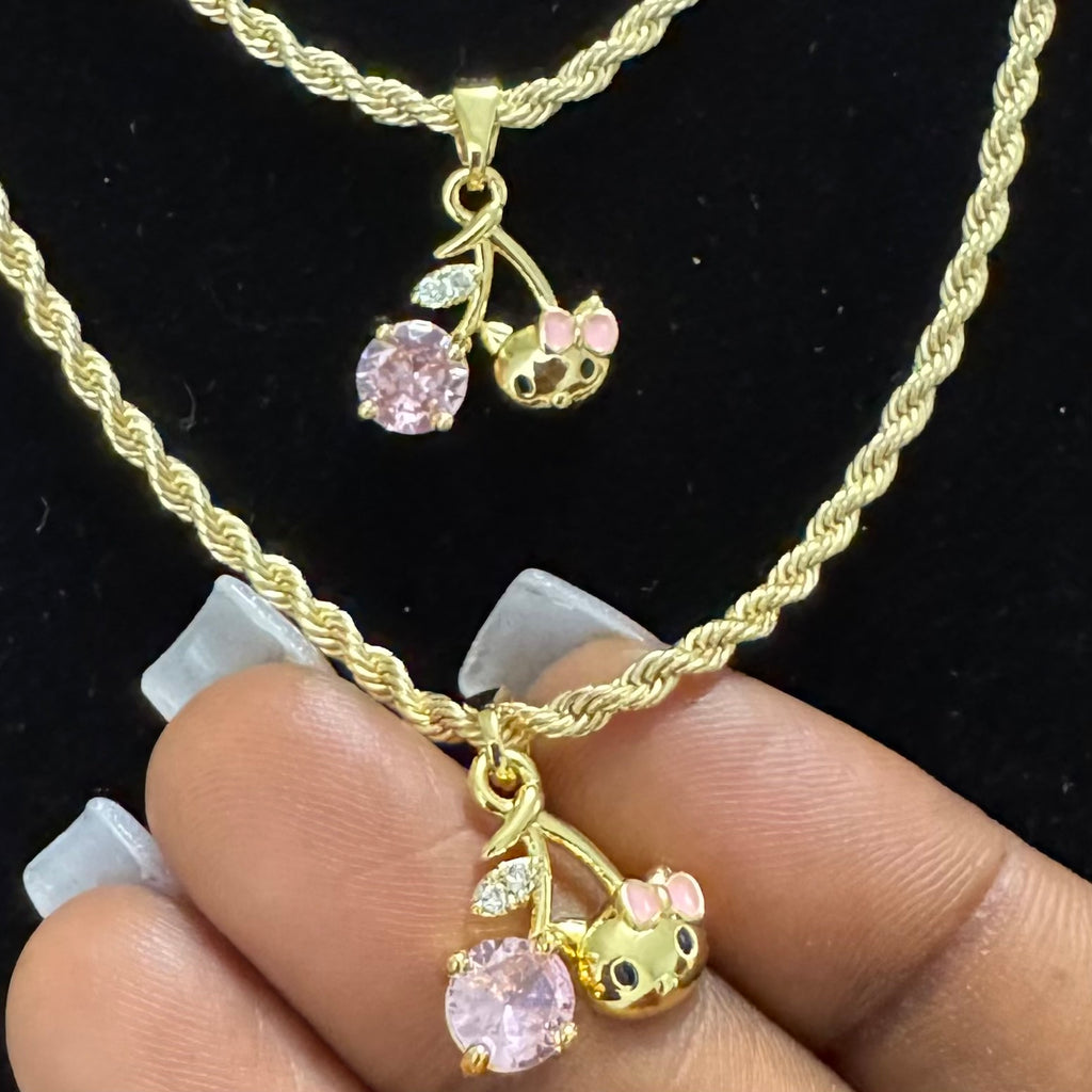 HK PINK CHERRY NECKLACE